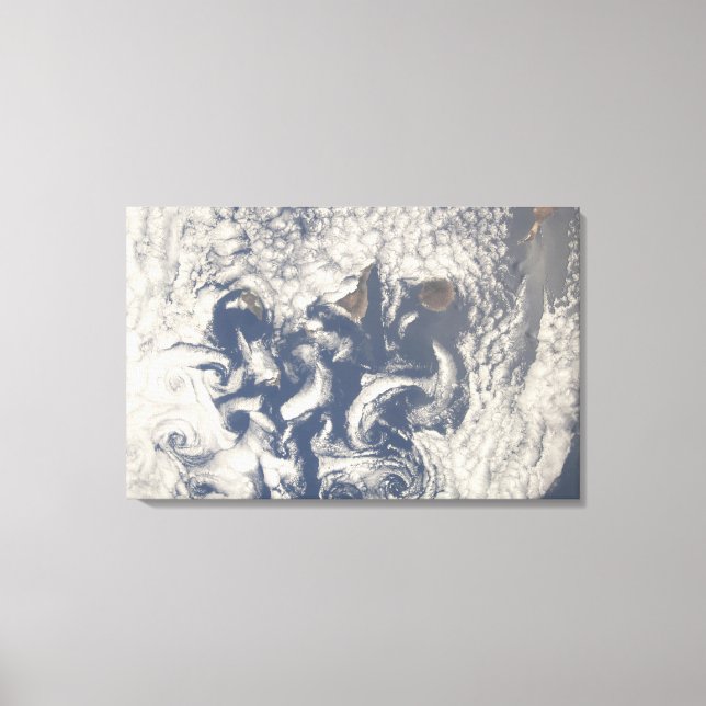 Cloud vortices in the area of the Canary Island Canvas Print (Front)