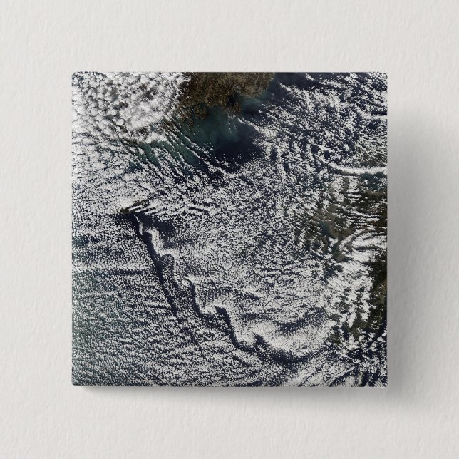 Cloud vortices off Cheju Do, South Korea 2 2 Inch Square Button (Front)