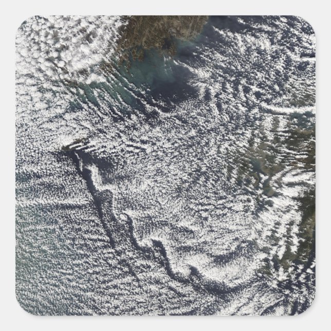 Cloud vortices off Cheju Do, South Korea 2 Square Sticker (Front)