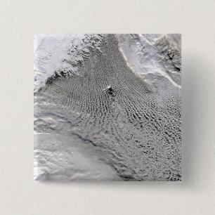 Cloud vortices off Jan Mayen Island 2 Inch Square Button