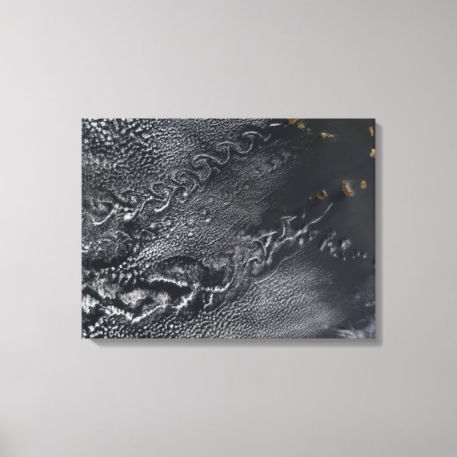 Cloud vortices over the Cape Verde islands Canvas Print (Front)