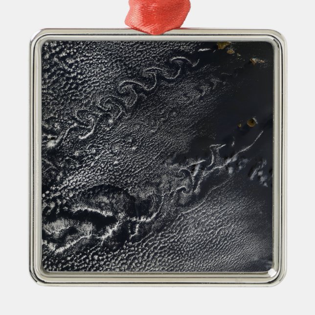 Cloud vortices over the Cape Verde islands Metal Ornament (Front)