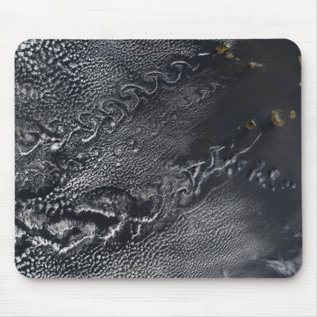 Cloud vortices over the Cape Verde islands Mouse Pad (Front)