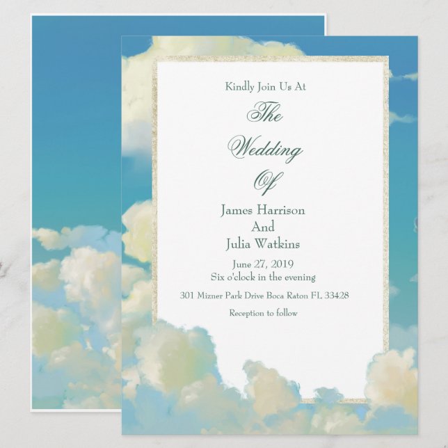 Cloud Wedding Invitation (Front/Back)