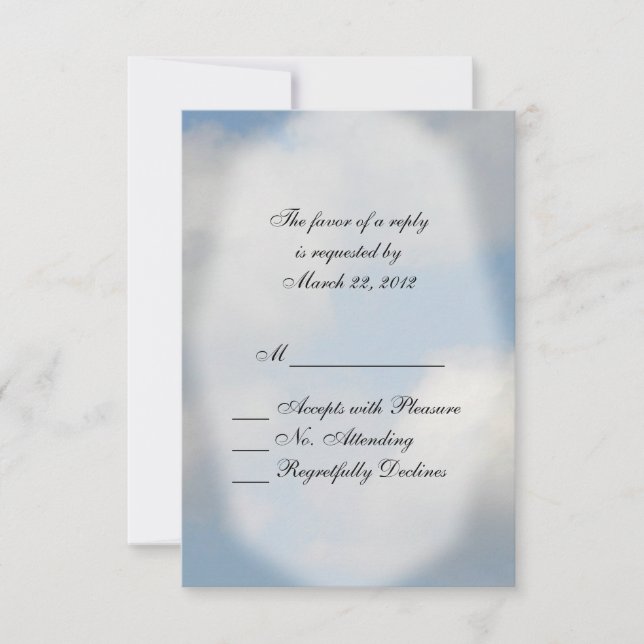 Cloud  Wedding RSVP Card (Front)