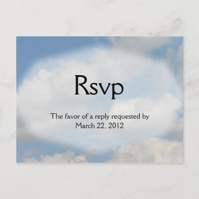 Cloud  Wedding RSVP Invitation Postcard (Front)