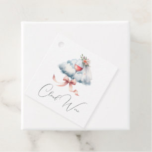 Cloud Wine Bridal Shower Favour Tags