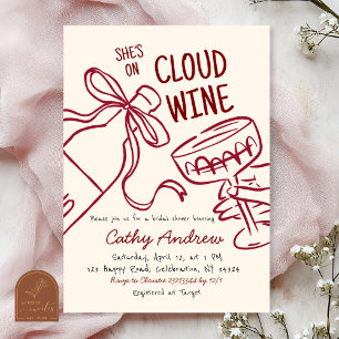 Cloud Wine Bridal Shower Invitation