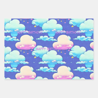 Cloud Wrapping paper, customize saying on sheet. Wrapping Paper Sheet