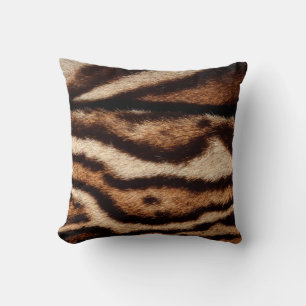 clouded leopard fur throw pillow