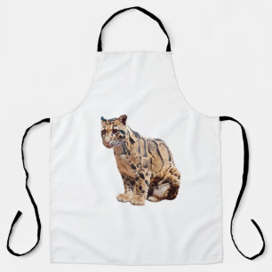 clouded leopard photograph jungle big cat animal   apron
