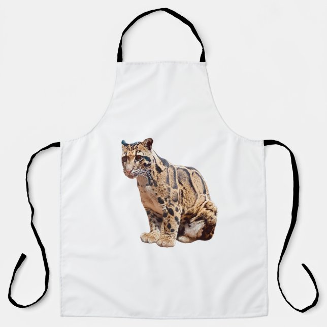 clouded leopard photograph jungle big cat animal   apron (Front)