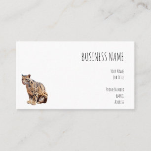 clouded leopard photograph jungle big cat animal   business card