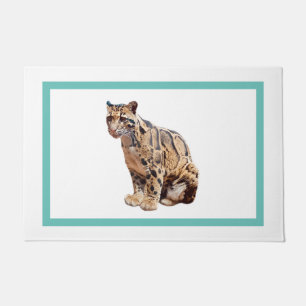 clouded leopard photograph jungle big cat animal   doormat