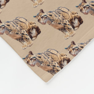 clouded leopard photograph jungle big cat animal fleece blanket