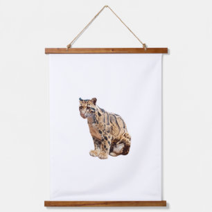 clouded leopard photograph jungle big cat animal   hanging tapestry