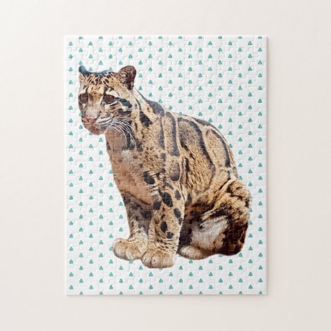 clouded leopard photograph jungle big cat animal   jigsaw puzzle (Vertical)