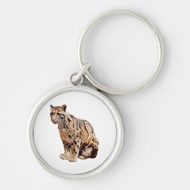 clouded leopard photograph jungle big cat animal   keychain (Front)