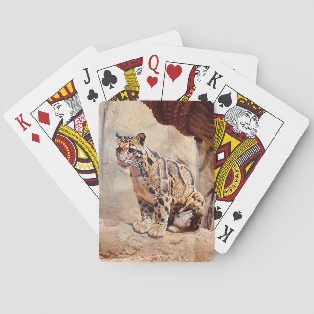 clouded leopard picture nature wildlife exotic playing cards (Back)