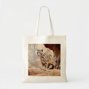clouded leopard picture nature wildlife exotic tote bag