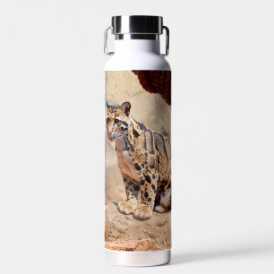 clouded leopard picture nature wildlife exotic water bottle