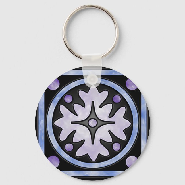 Clouded Stained Glass Keychain (Front)
