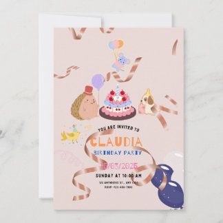 cloudia birthday invitation card