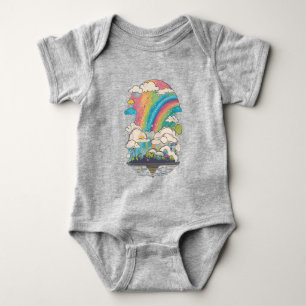 Clouds 20 rain, rainbo colours, glowing clouds baby bodysuit