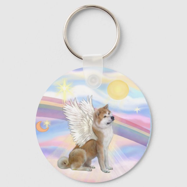 Clouds - AKita Inu Angel Keychain (Front)