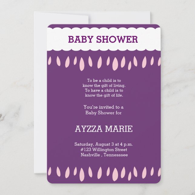 clouds and baby shower invitation (Front)