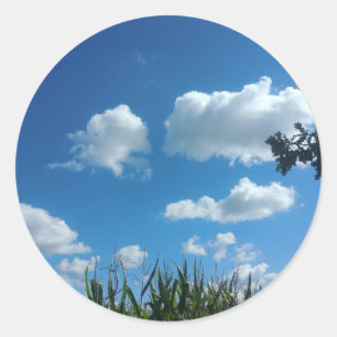Clouds And Blue Sky Classic Round Sticker