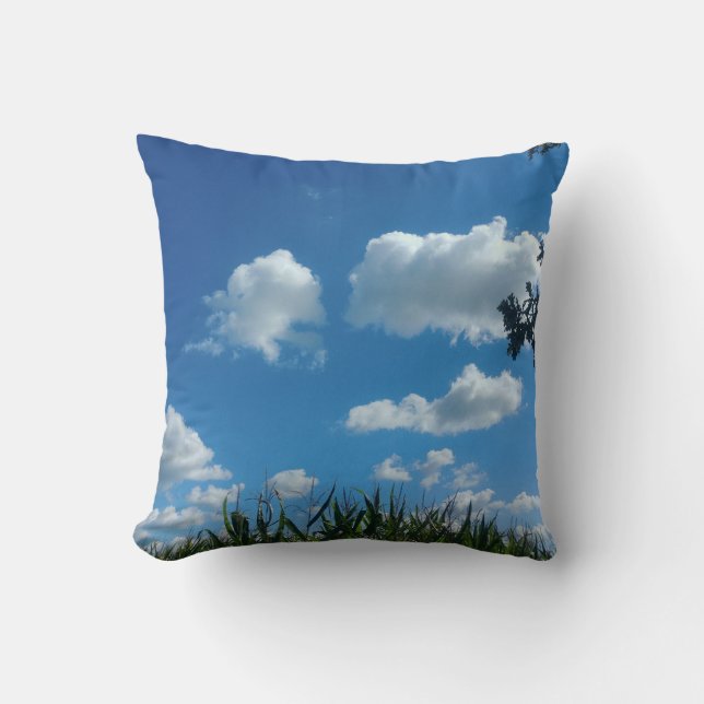 Clouds And Blue Sky Throw Pillow (Front)