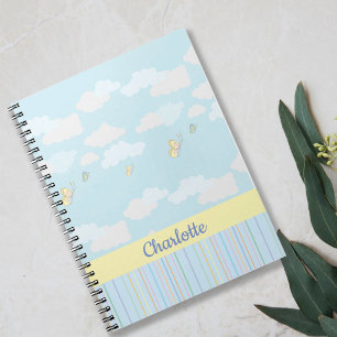 Clouds and Butterflies Pastel Personalized Notebook