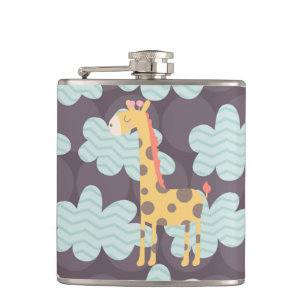 Clouds and Giraffes Hip Flask
