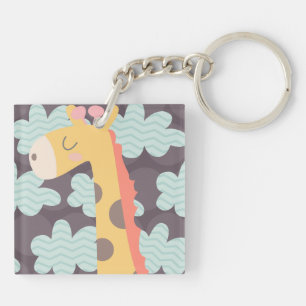 Clouds and Giraffes Keychain