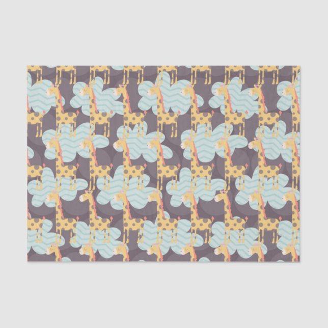 Clouds and Giraffes Tissue Paper (Front)
