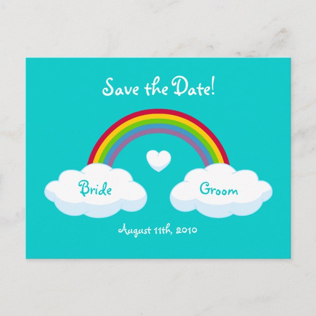 Clouds And Rainbow - Save the Date card (Front)