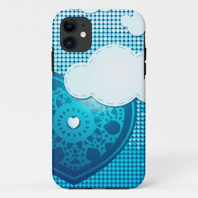 Clouds arrière - plan avec coeur, iPhone 5 coque (Dos)