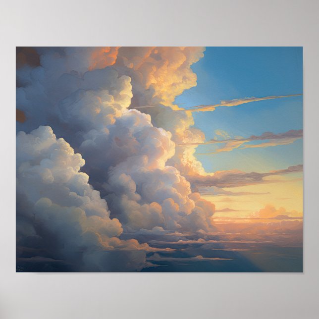 Clouds At Dawn Painting Art Print Poster (Front)