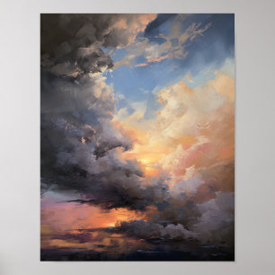 Clouds At Dawn Painting Art Print Poster
