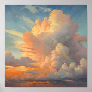 Clouds At Dawn Painting Art Print Poster