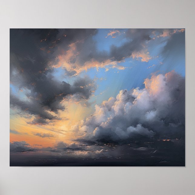 Clouds At Dawn Painting Art Print Poster (Front)
