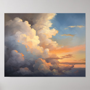 Clouds At Dawn Painting Art Print Poster