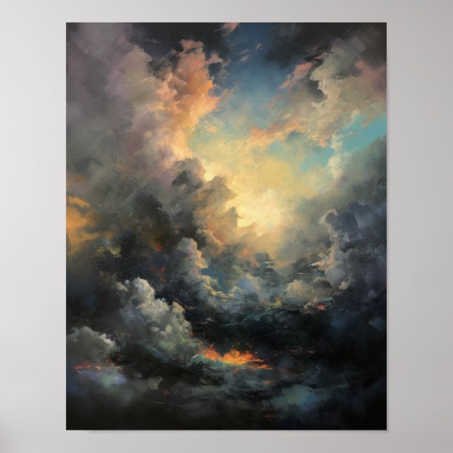 Clouds At Dawn Painting Art Print Poster (Front)