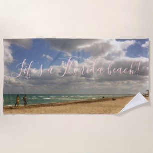 Clouds at Hollywood Beach Beach Towel
