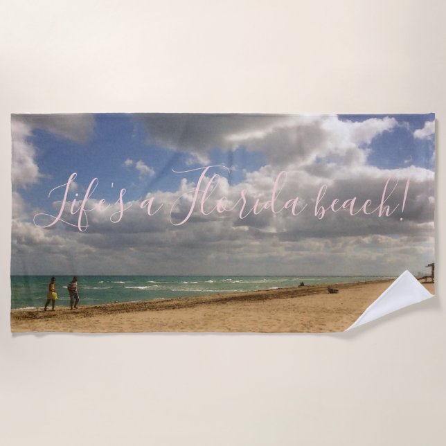 Clouds at Hollywood Beach Beach Towel (Front)