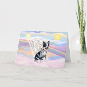 Clouds - Australian Cattle Dog Angel - Square Card
