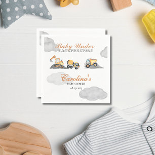 Clouds baby under construction baby shower napkin