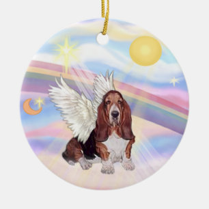 Clouds - Basset Hound Ceramic Ornament