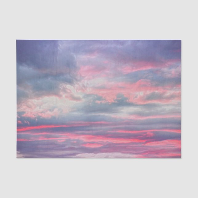 Clouds Beautiful Pink White Blue Painted Sky Tissue Paper (Front)